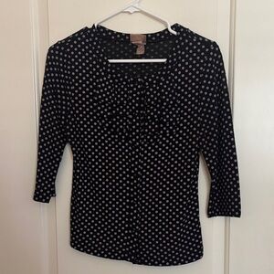 Women’s Pretty Good Black Polka Dot Button-Front Women’s Top medium